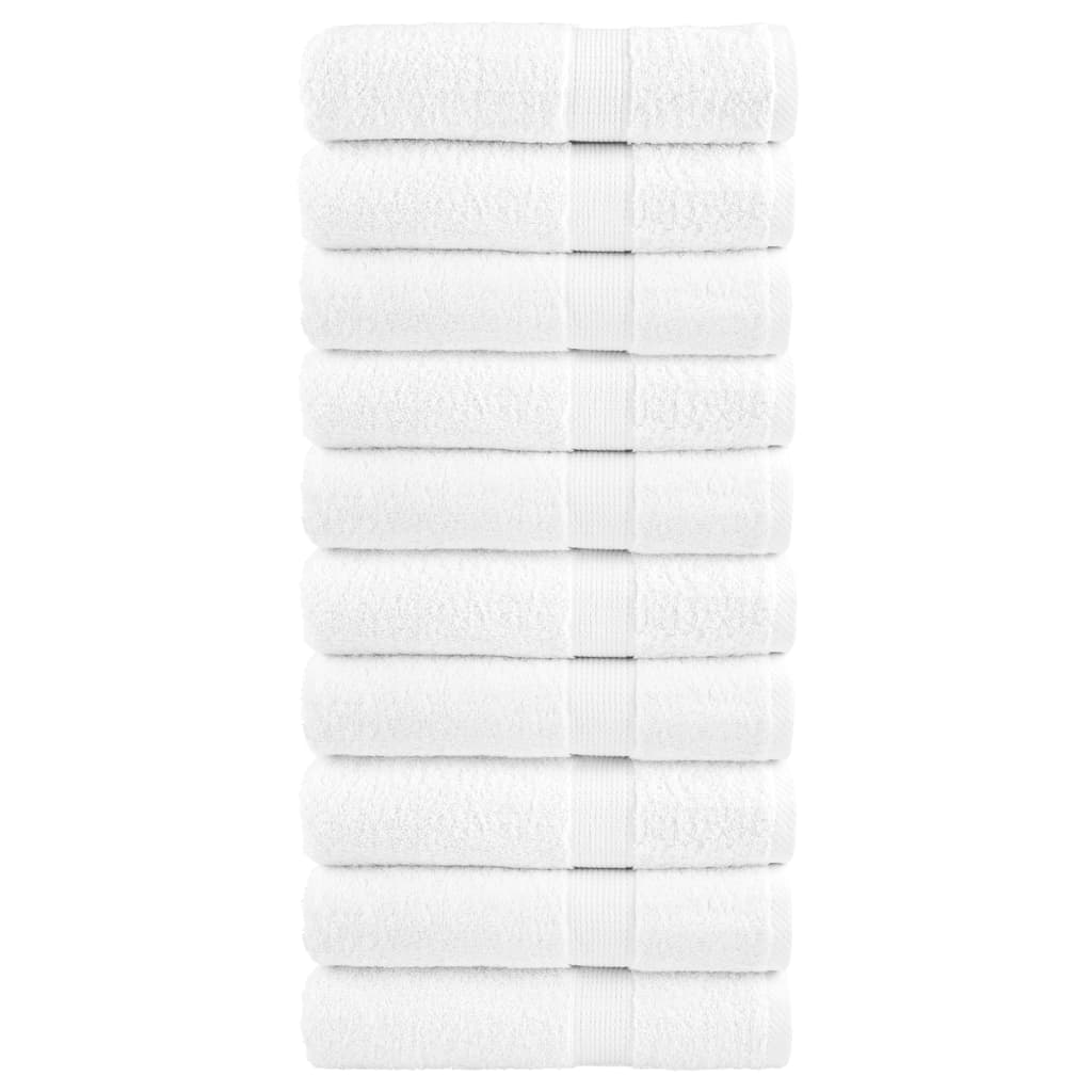 Premium Hand Towels "SOLUND" 10 pcs White 50x100 cm 600 gsm