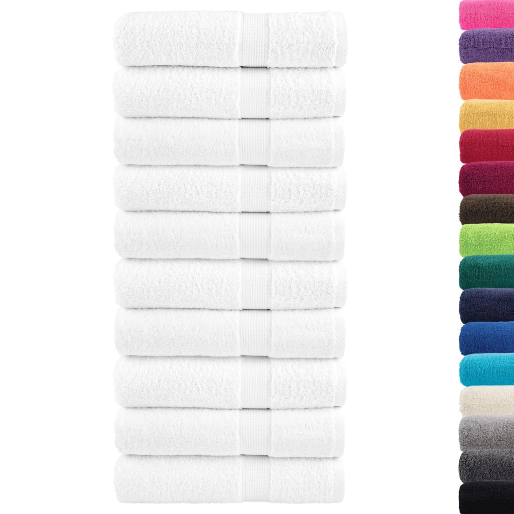 Premium Hand Towels "SOLUND" 10 pcs White 50x100 cm 600 gsm