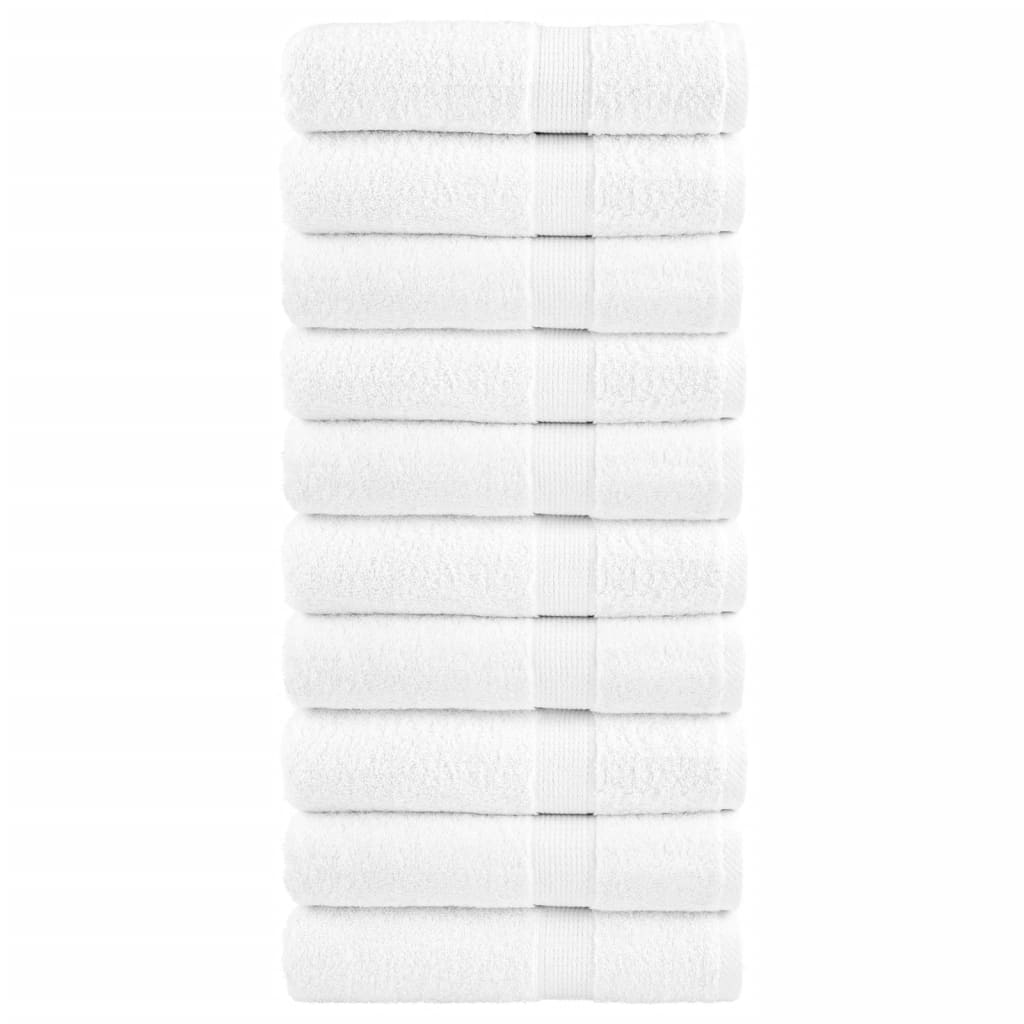 Premium Bath Towels "SOLUND" 10 pcs White 100x150 cm 600 gsm