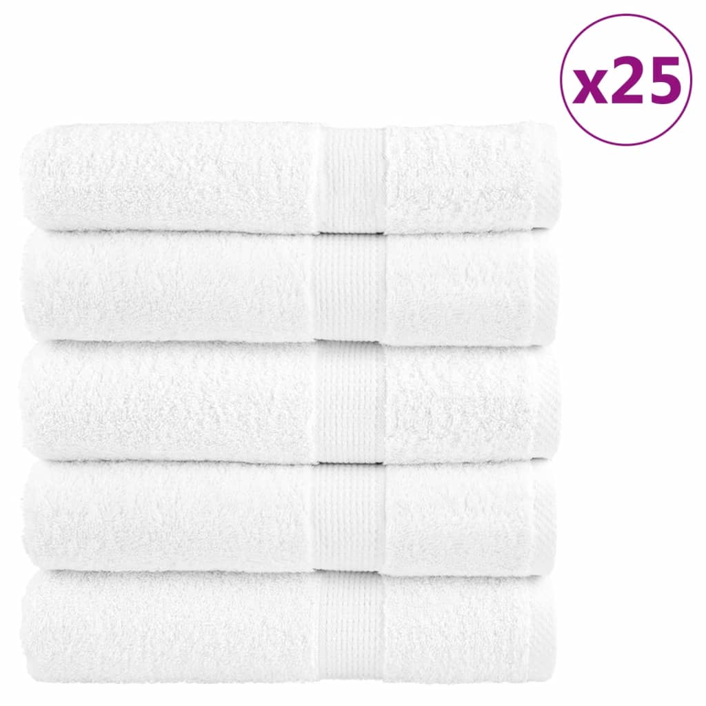 Premium Bath Towels "SOLUND" 25 pcs White 100x150 cm 600 gsm