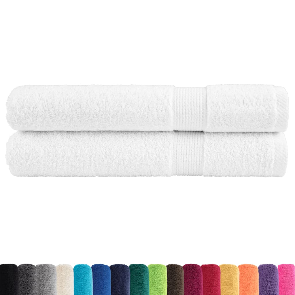 Premium Sauna Towels "SOLUND" 2 pcs White 80x200 cm 600 gsm