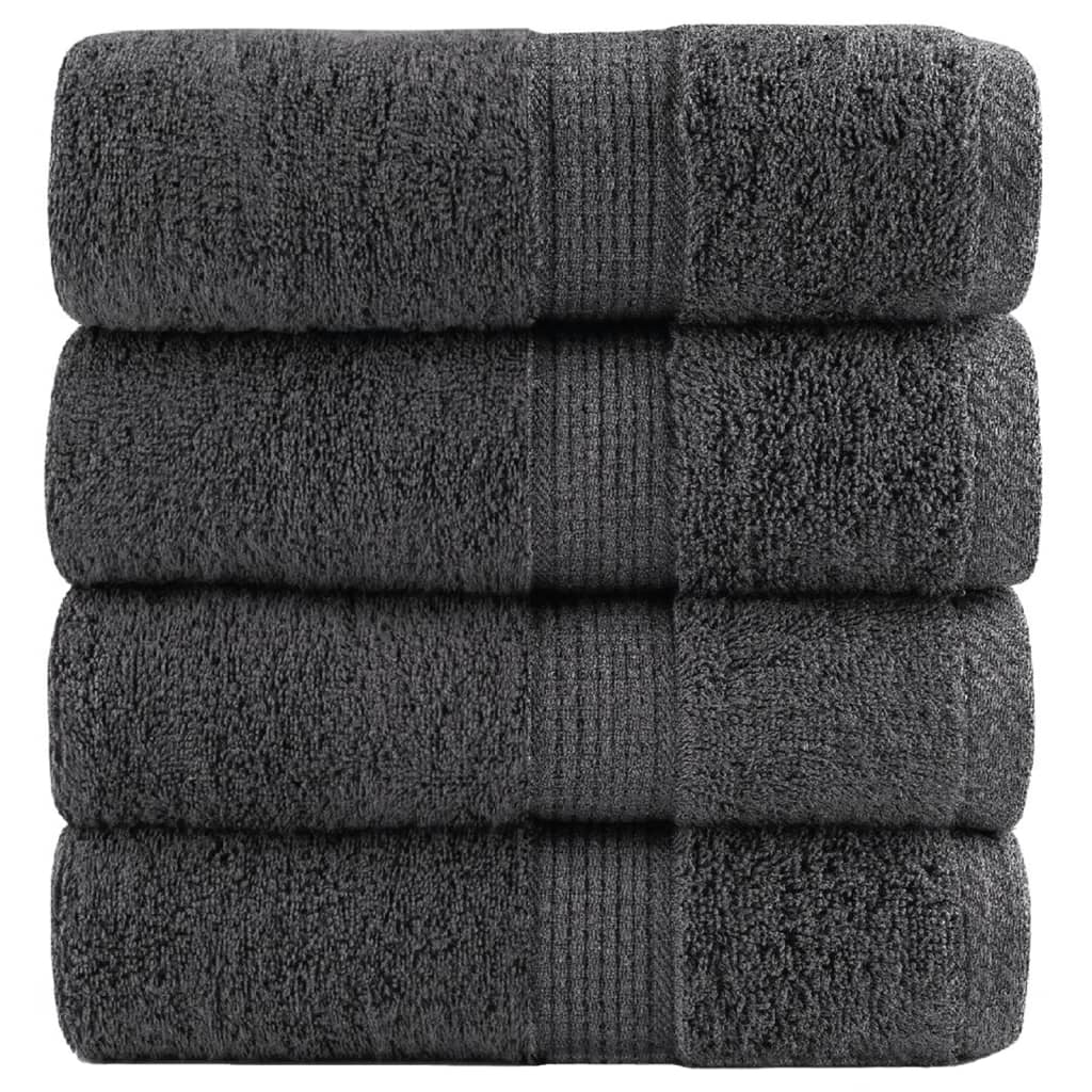 Premium Wash Towels "SOLUND" 4 pcs Anthracite 30x30 cm 600 gsm