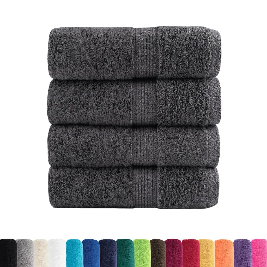 Premium Wash Towels "SOLUND" 4 pcs Anthracite 30x30 cm 600 gsm
