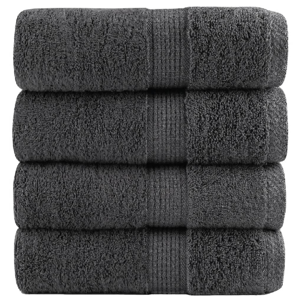 Premium Guest Towels "SOLUND" 4 pcs Anthracite 30x50 cm 600 gsm