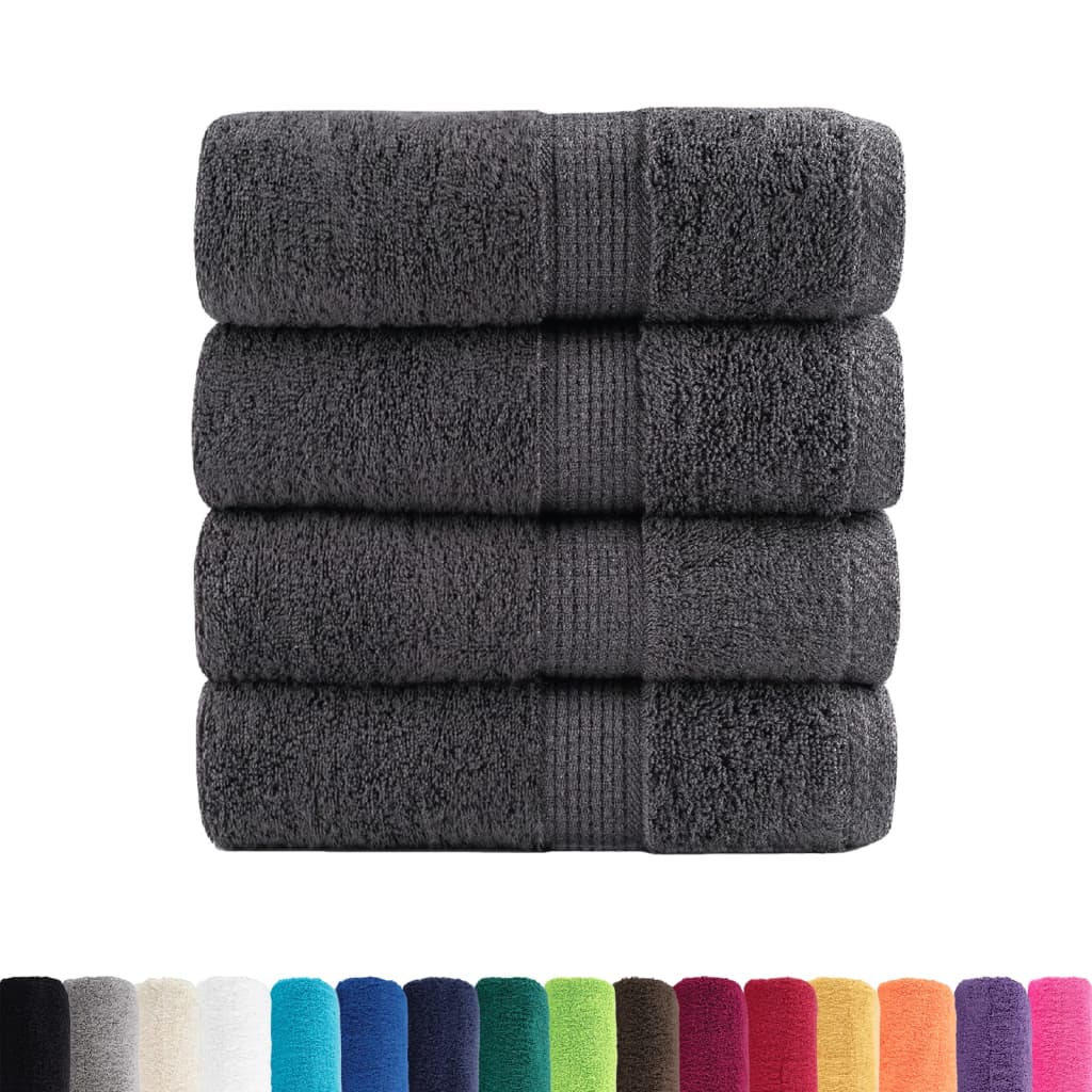Premium Guest Towels "SOLUND" 4 pcs Anthracite 30x50 cm 600 gsm