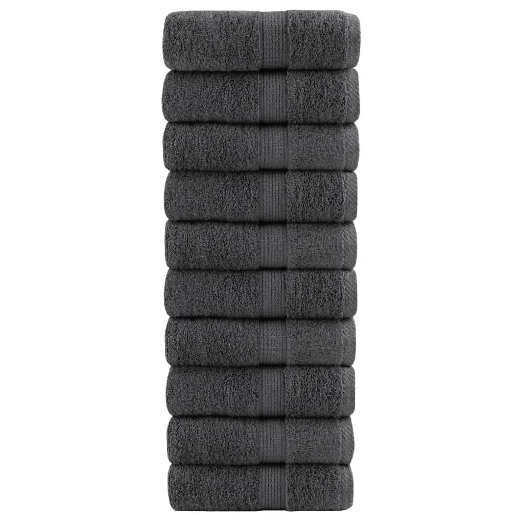 Premium Guest Towels "SOLUND" 10 pcs Anthracite 30x50 cm 600 gsm