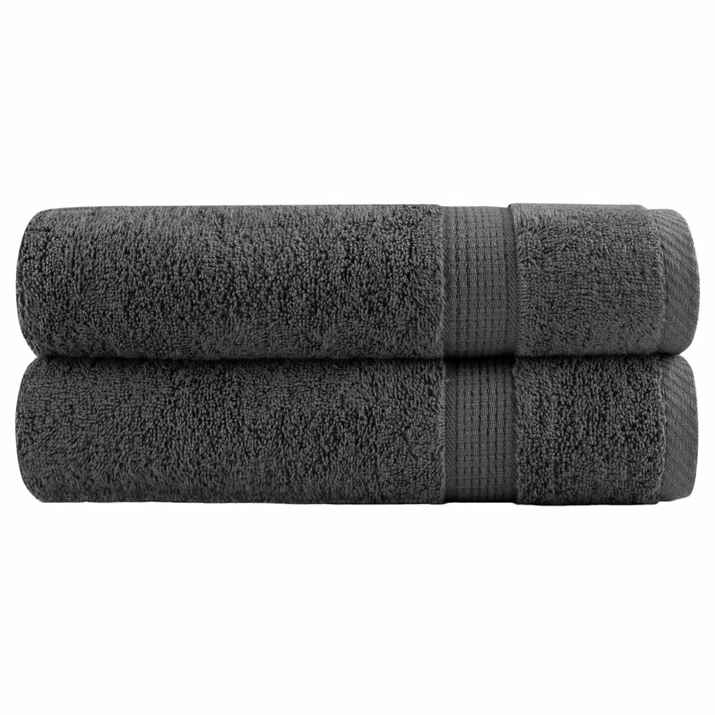 Premium Hand Towels "SOLUND" 2 pcs Anthracite 50x100 cm 600 gsm