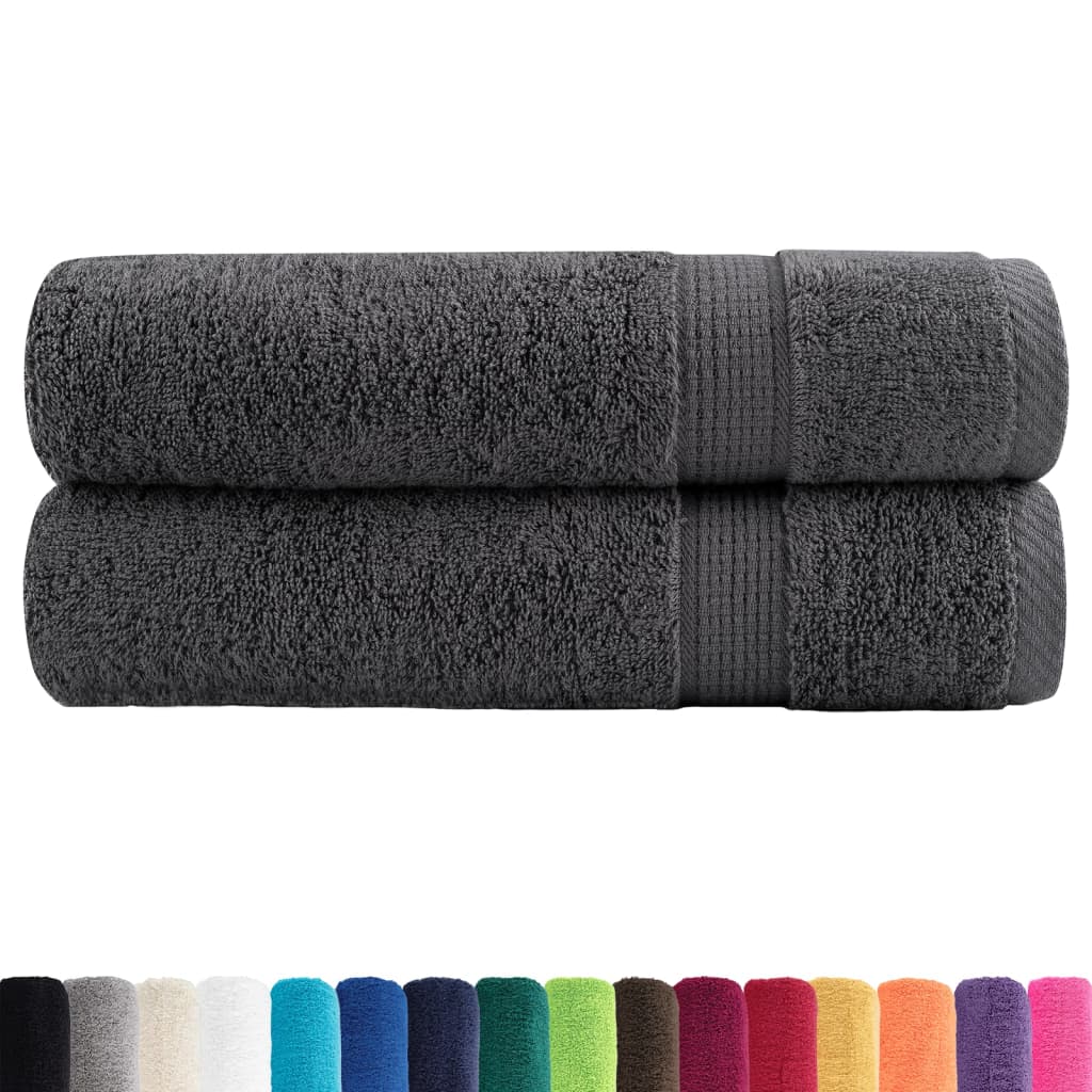 Premium Hand Towels "SOLUND" 2 pcs Anthracite 50x100 cm 600 gsm