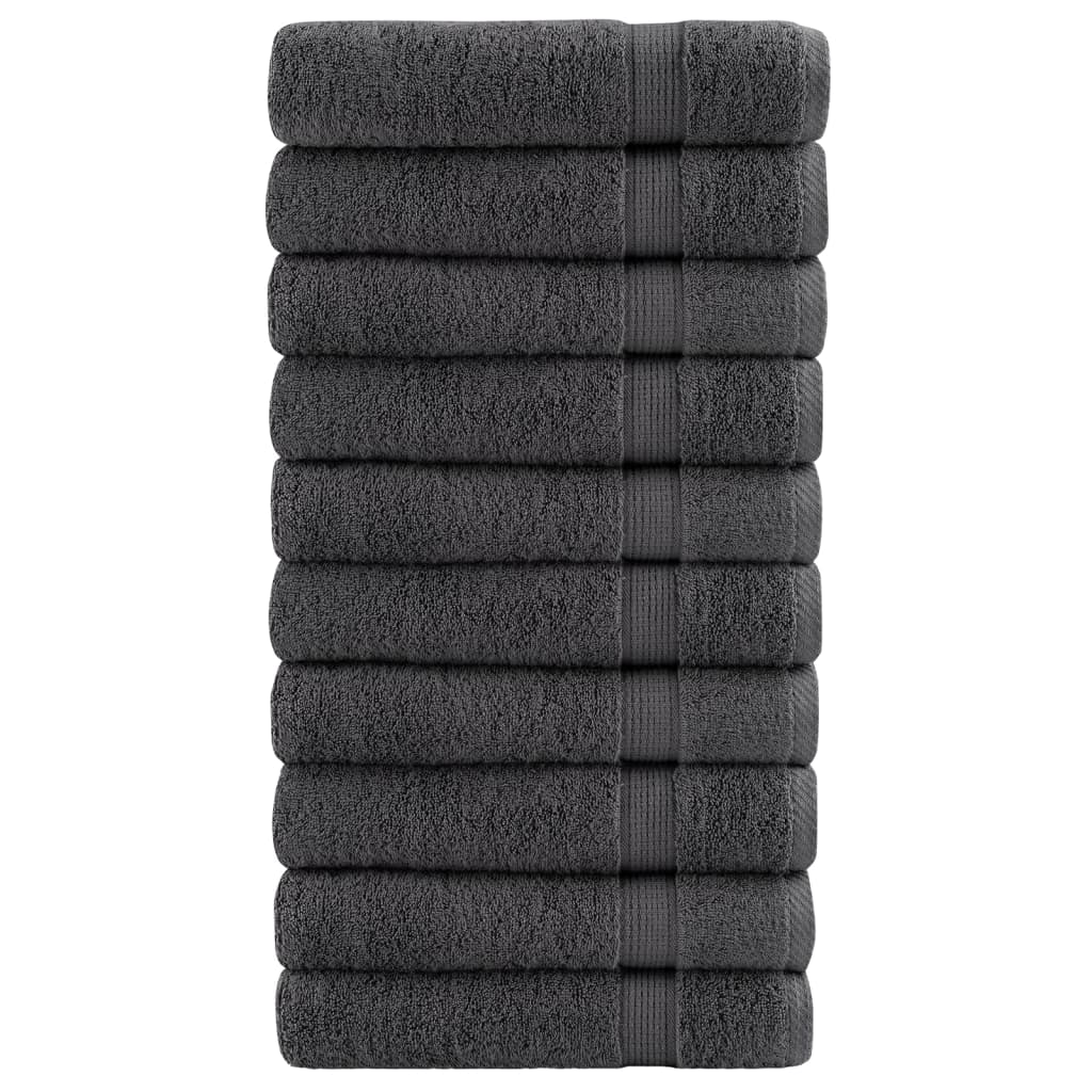 Premium Hand Towels "SOLUND" 10 pcs Anthracite 50x100 cm 600 gsm