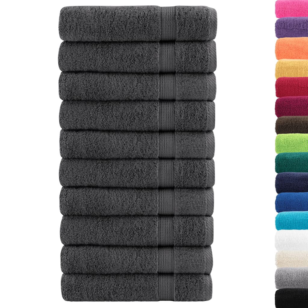 Premium Hand Towels "SOLUND" 10 pcs Anthracite 50x100 cm 600 gsm