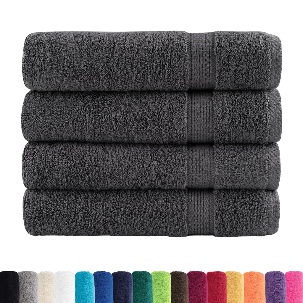 Premium Shower Towels "SOLUND" 4 pcs Anthracite 70x140 cm 600 gsm