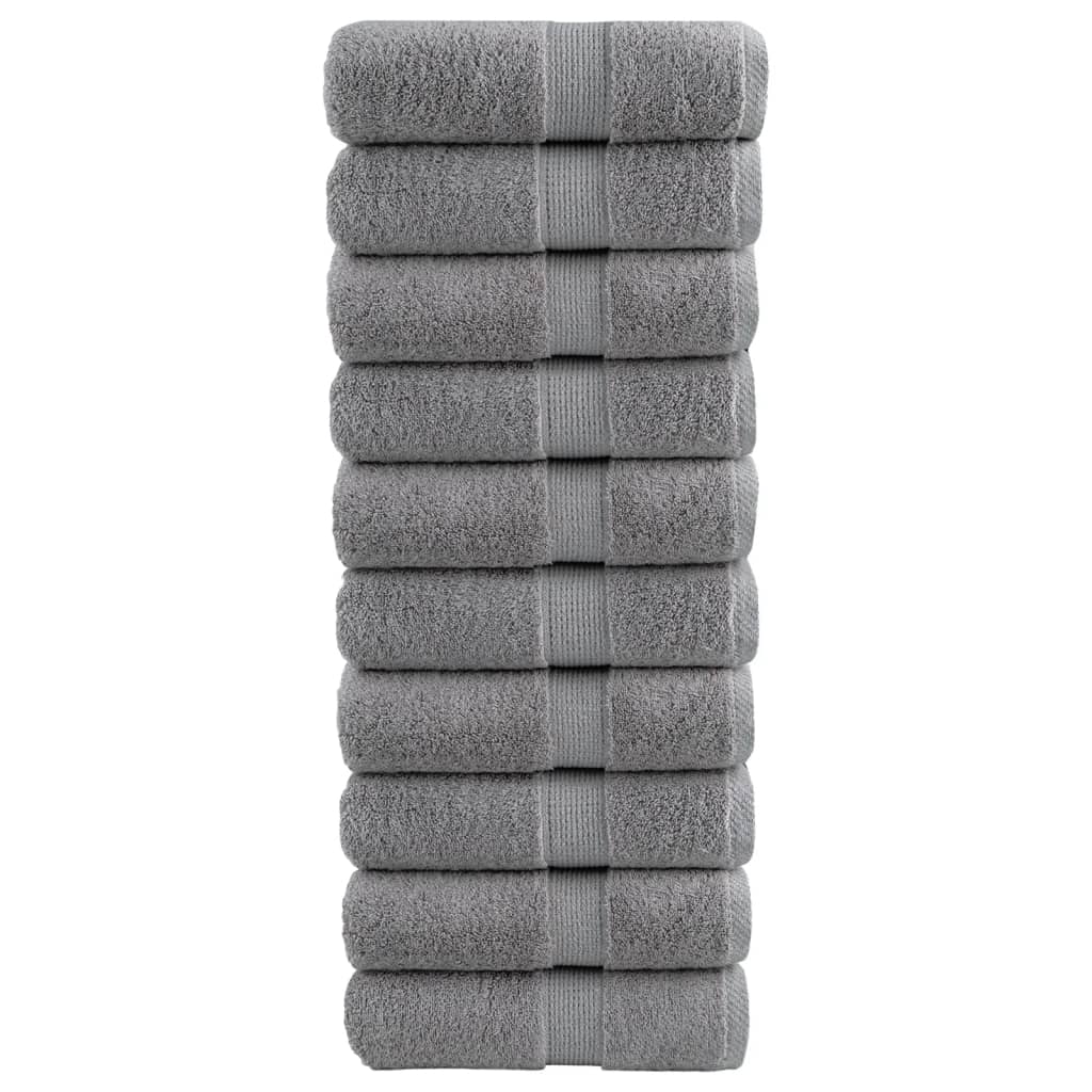 Premium Wash Towels "SOLUND" 10 pcs Grey 30x30 cm 600 gsm