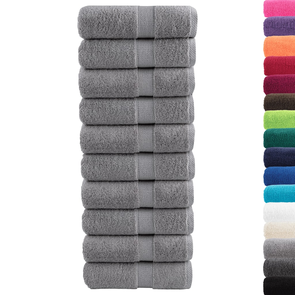 Premium Wash Towels "SOLUND" 10 pcs Grey 30x30 cm 600 gsm