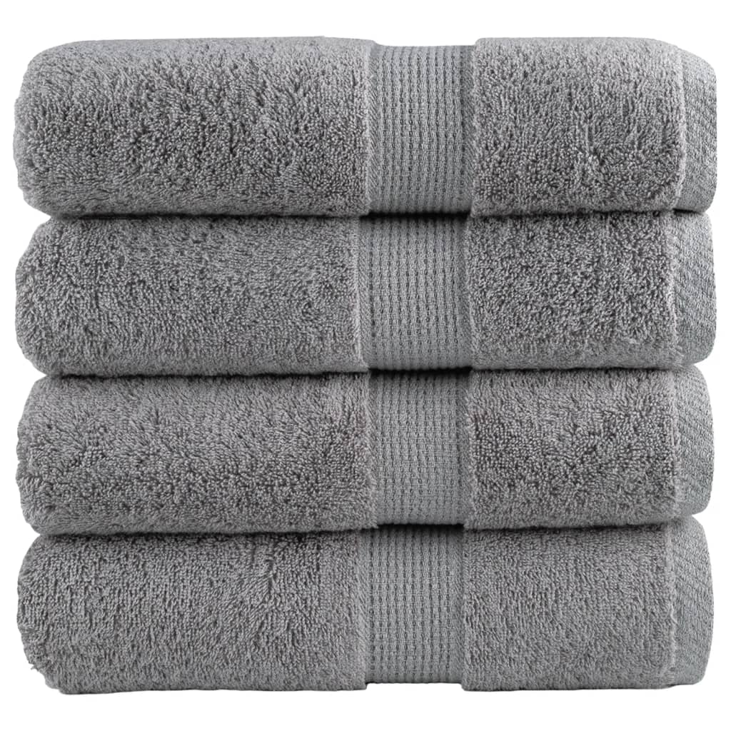 Premium Guest Towels "SOLUND" 4 pcs Grey 30x50 cm 600 gsm