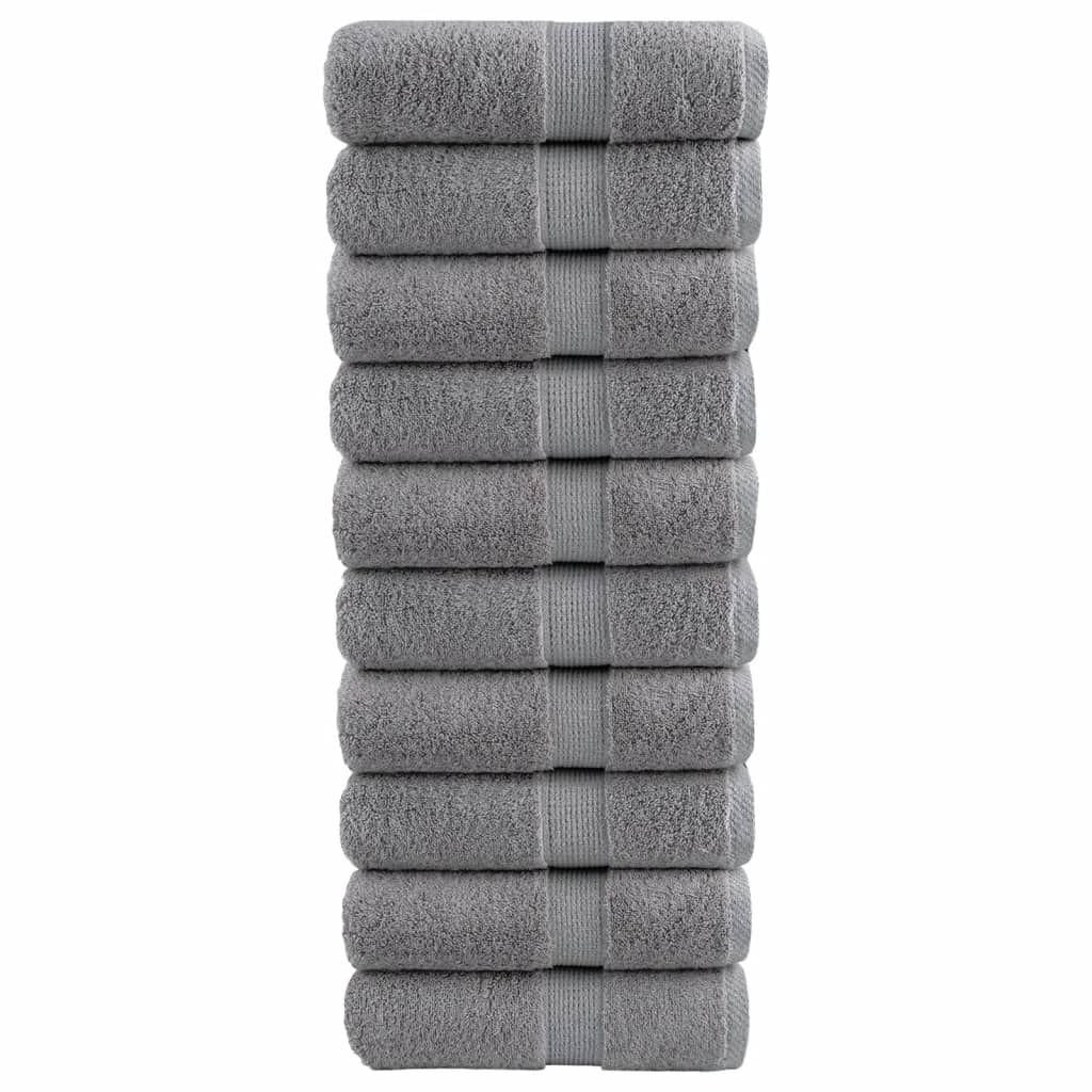 Premium Guest Towels "SOLUND" 10 pcs Grey 30x50 cm 600 gsm