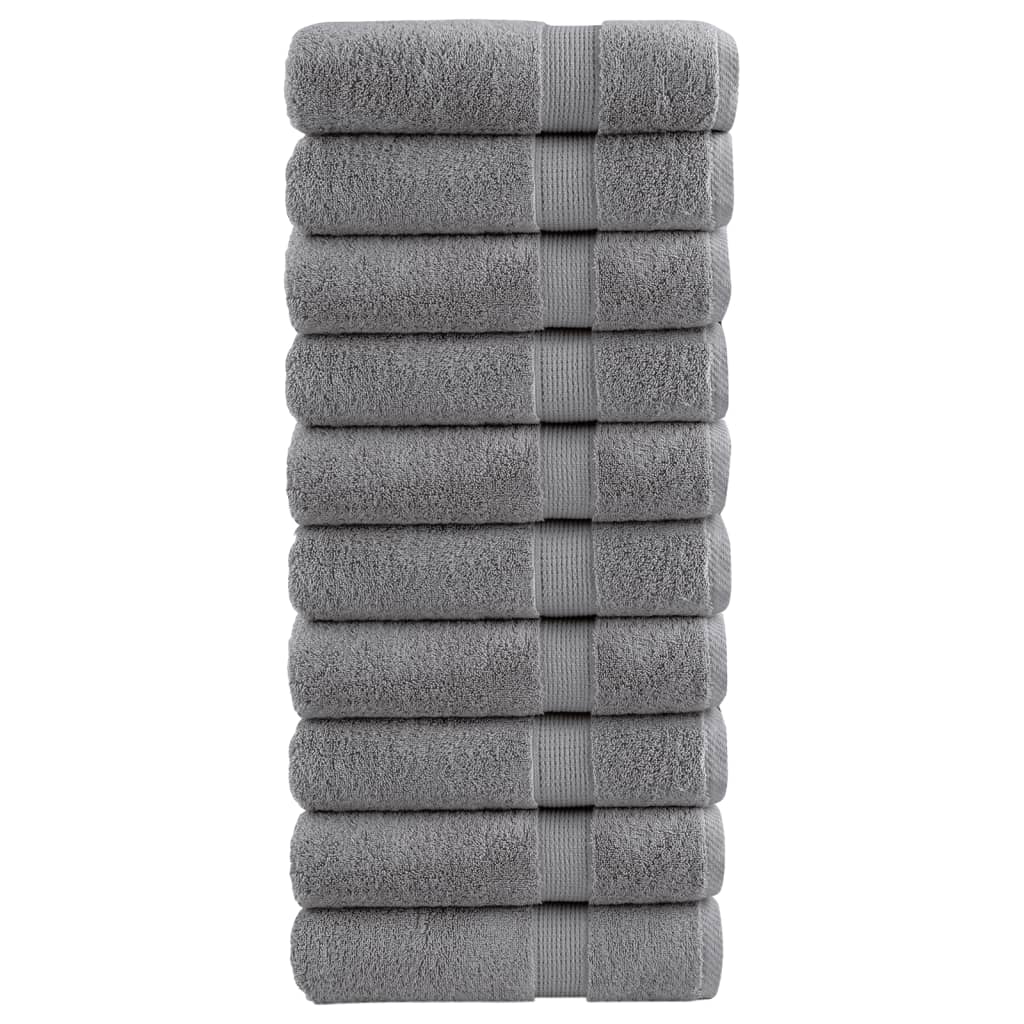 Premium Hand Towels "SOLUND" 10 pcs Grey 50x100 cm 600 gsm