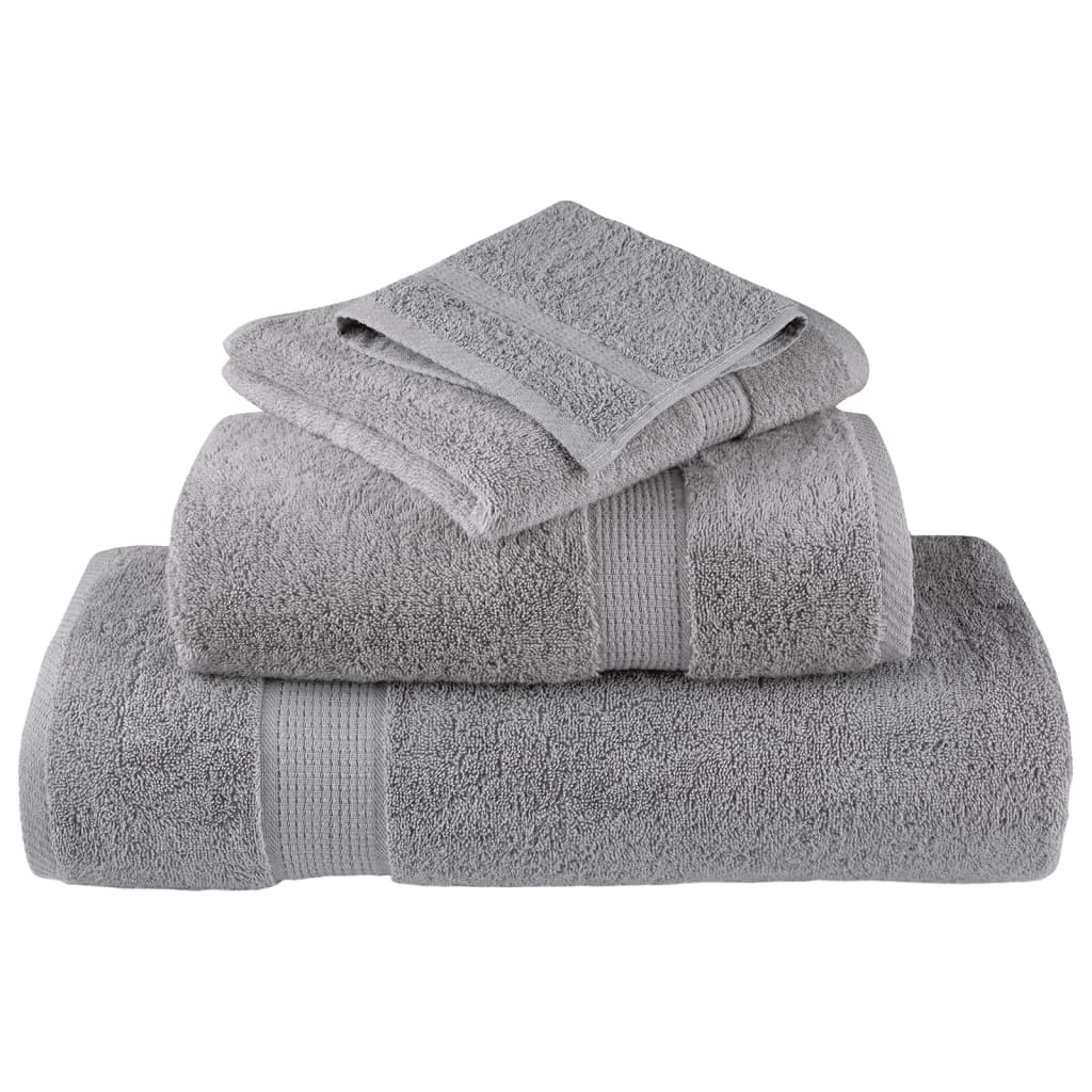 Premium Shower Towels "SOLUND" 10 pcs Grey 70x140 cm 600 gsm