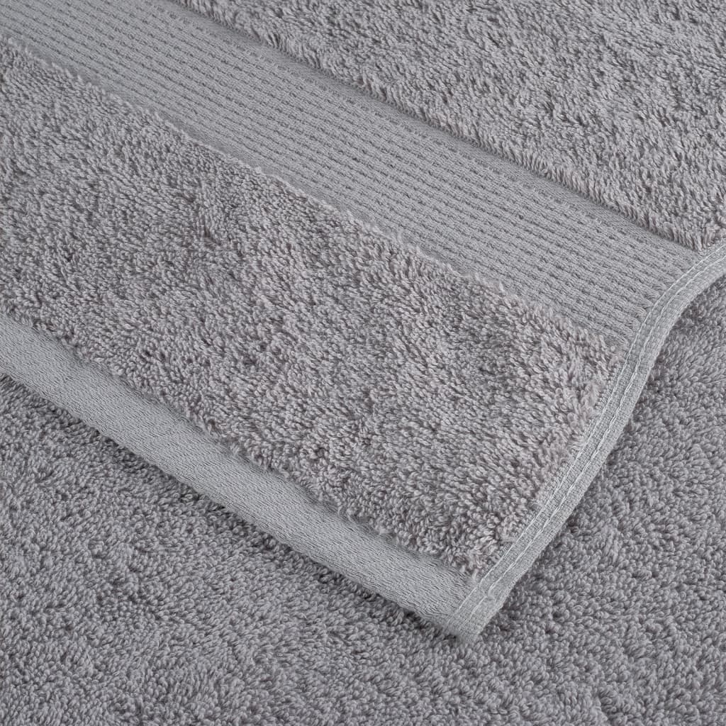 Premium Shower Towels "SOLUND" 10 pcs Grey 70x140 cm 600 gsm