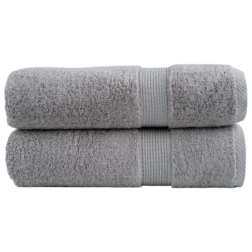 Premium Bath Towels "SOLUND" 2 pcs Grey 100x150 cm 600 gsm