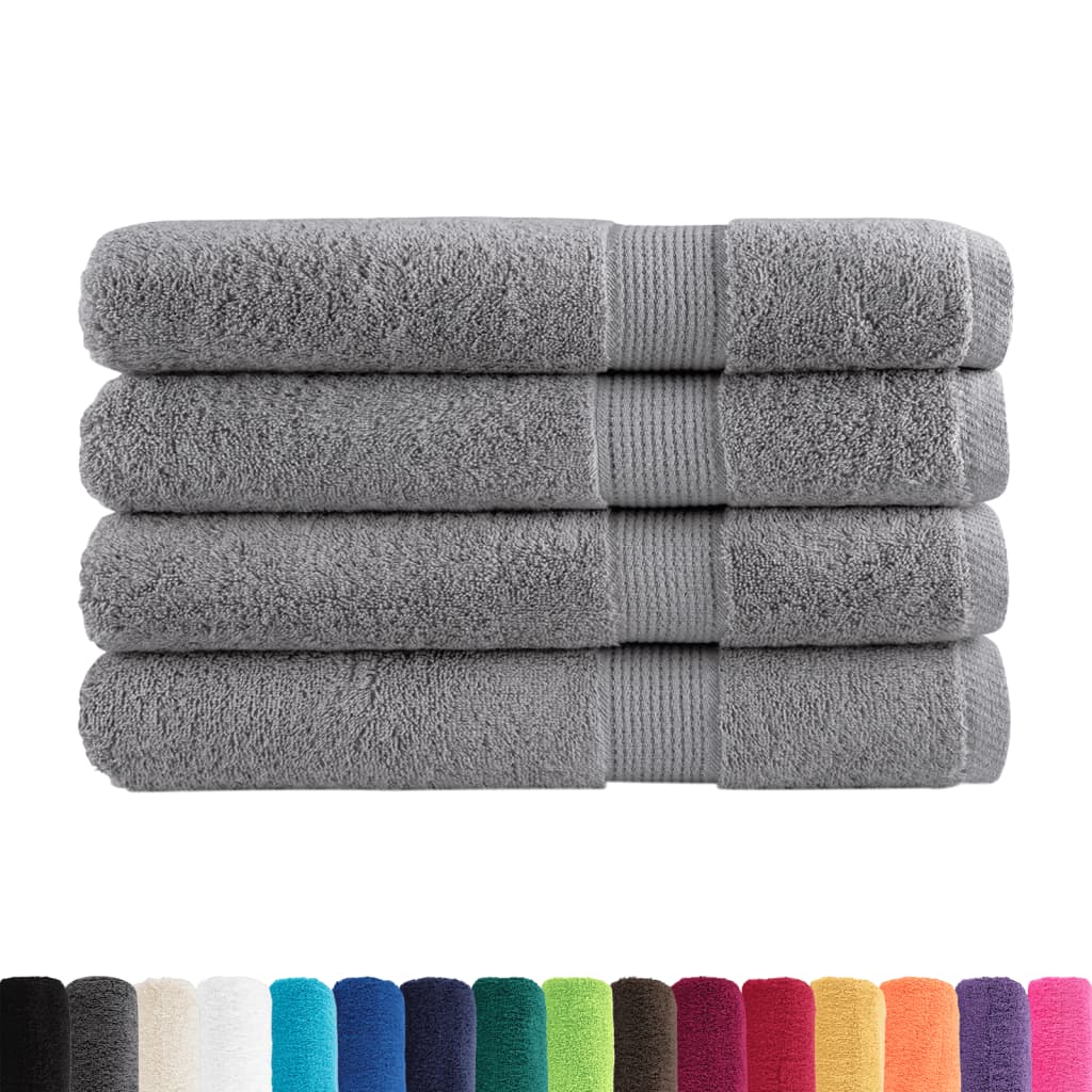 Premium Towels "SOLUND" 4 pcs Grey 100x200 cm 600 gsm