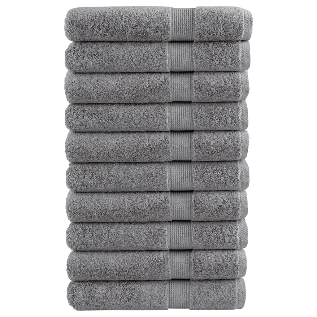 Premium Towels "SOLUND" 10 pcs Grey 100x200 cm 600 gsm