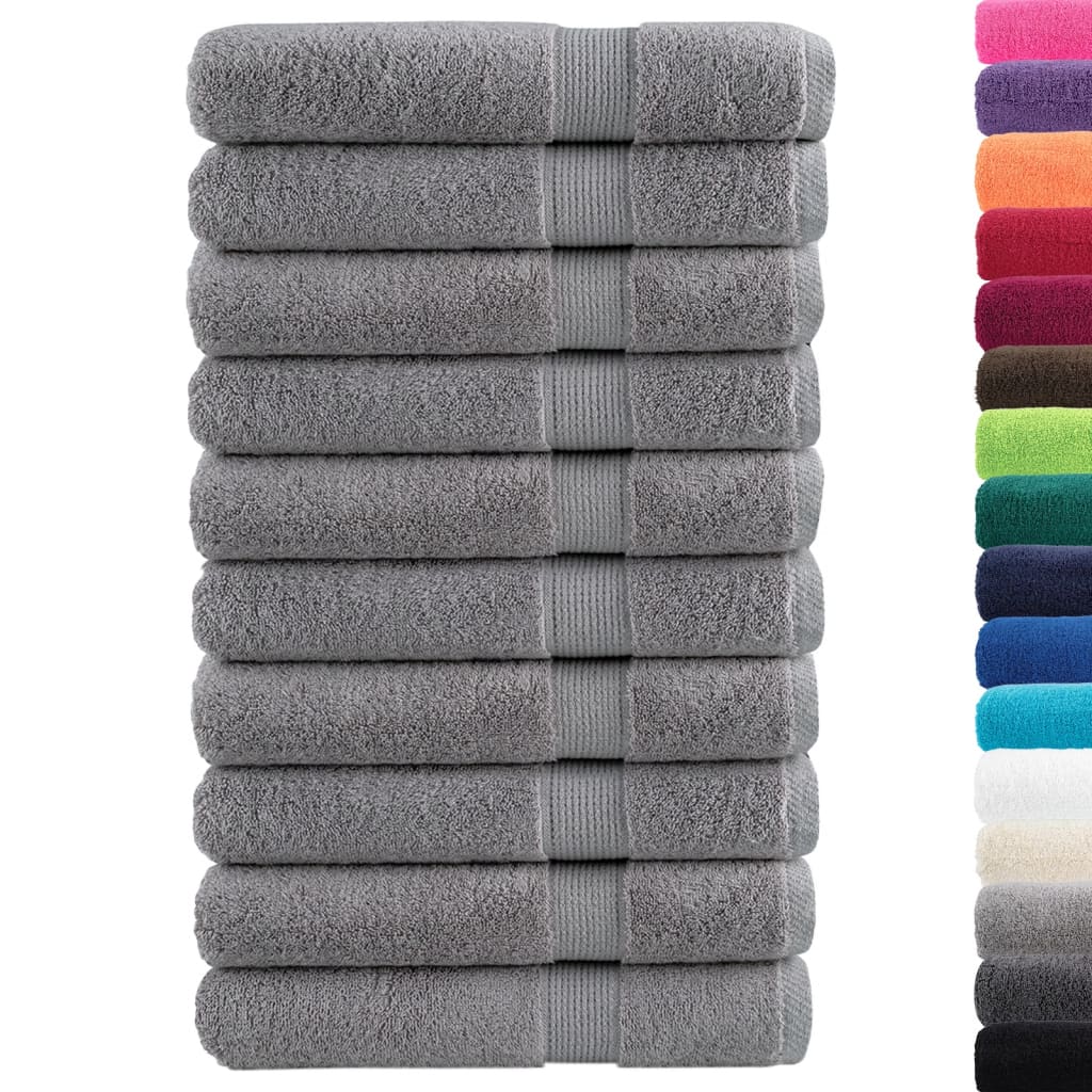 Premium Towels "SOLUND" 10 pcs Grey 100x200 cm 600 gsm