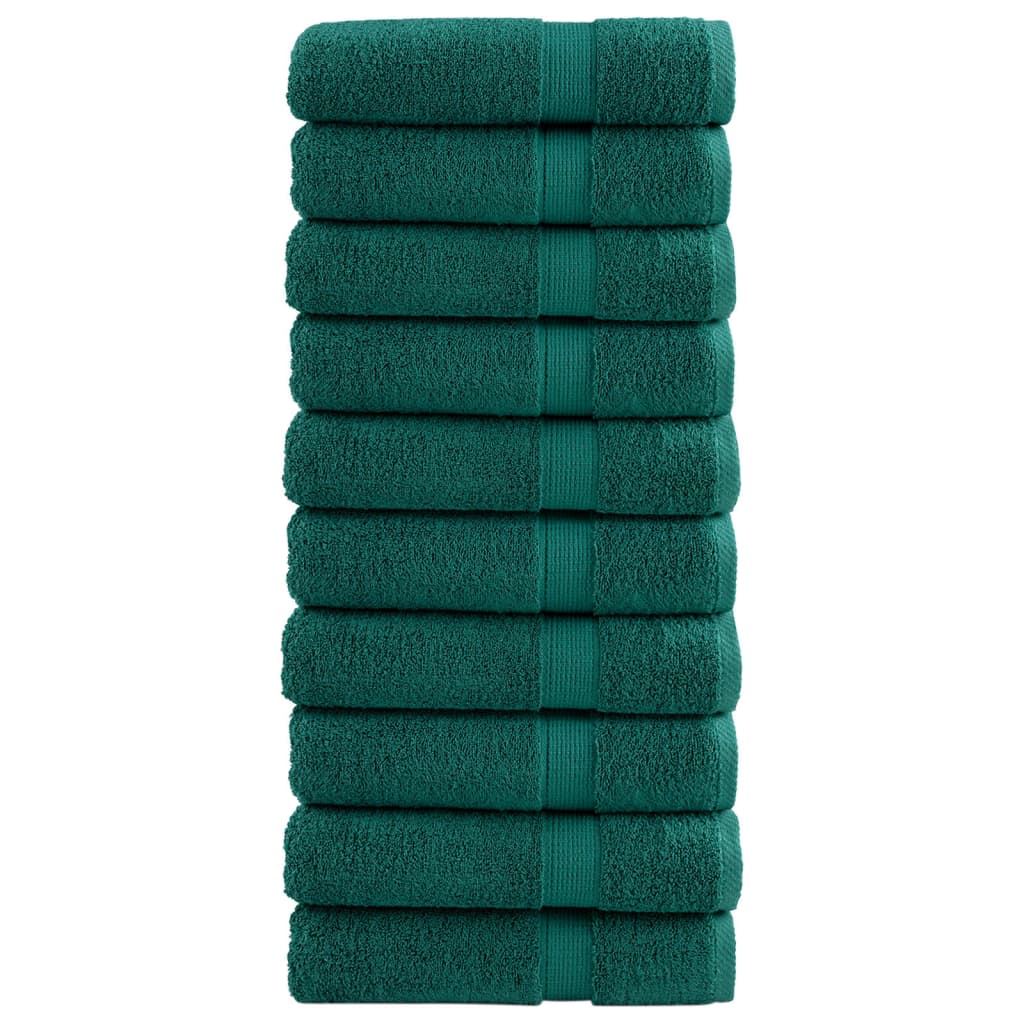 Premium Bath Towels "SOLUND" 10 pcs Green 100x150 cm 600 gsm