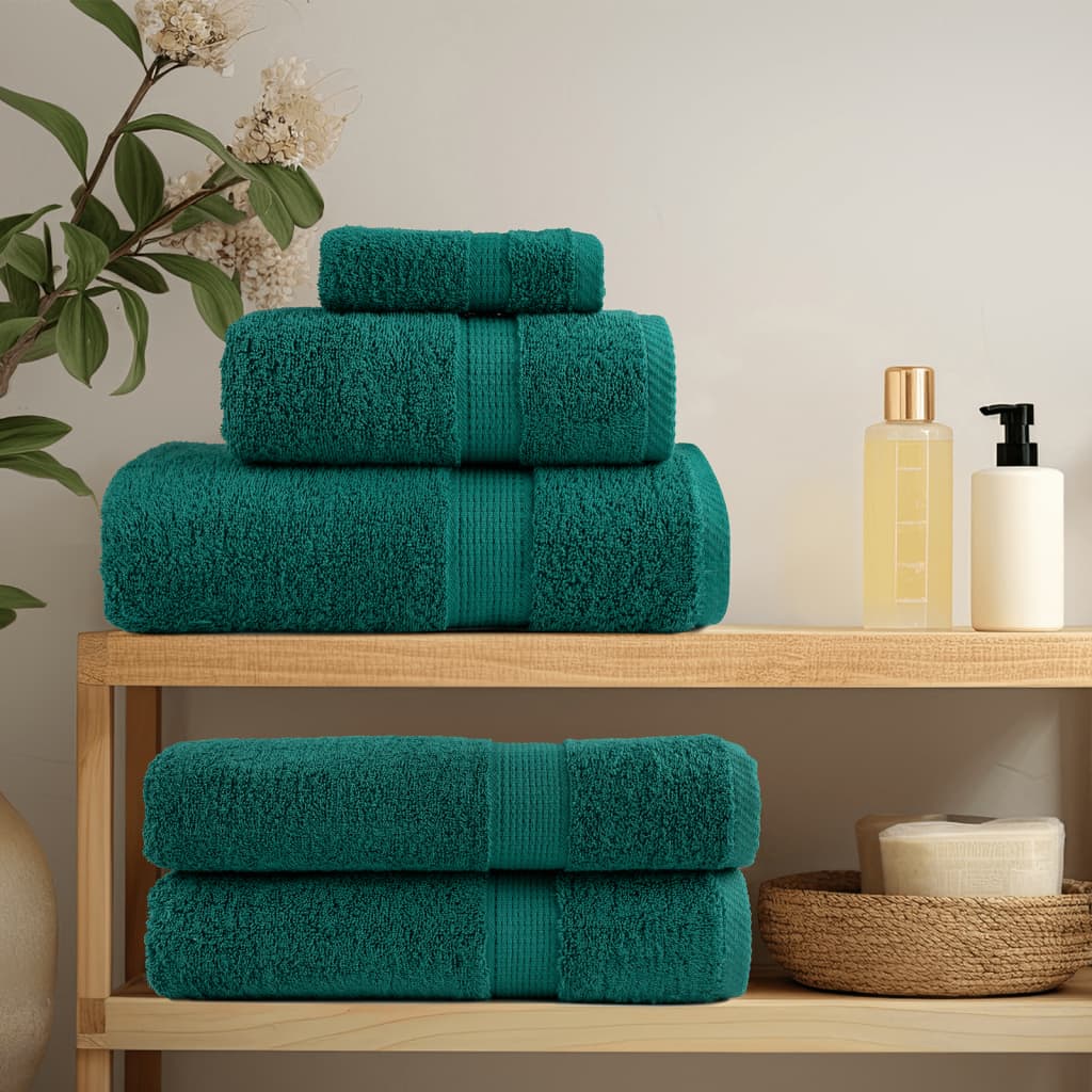 Premium Bath Towels "SOLUND" 10 pcs Green 100x150 cm 600 gsm