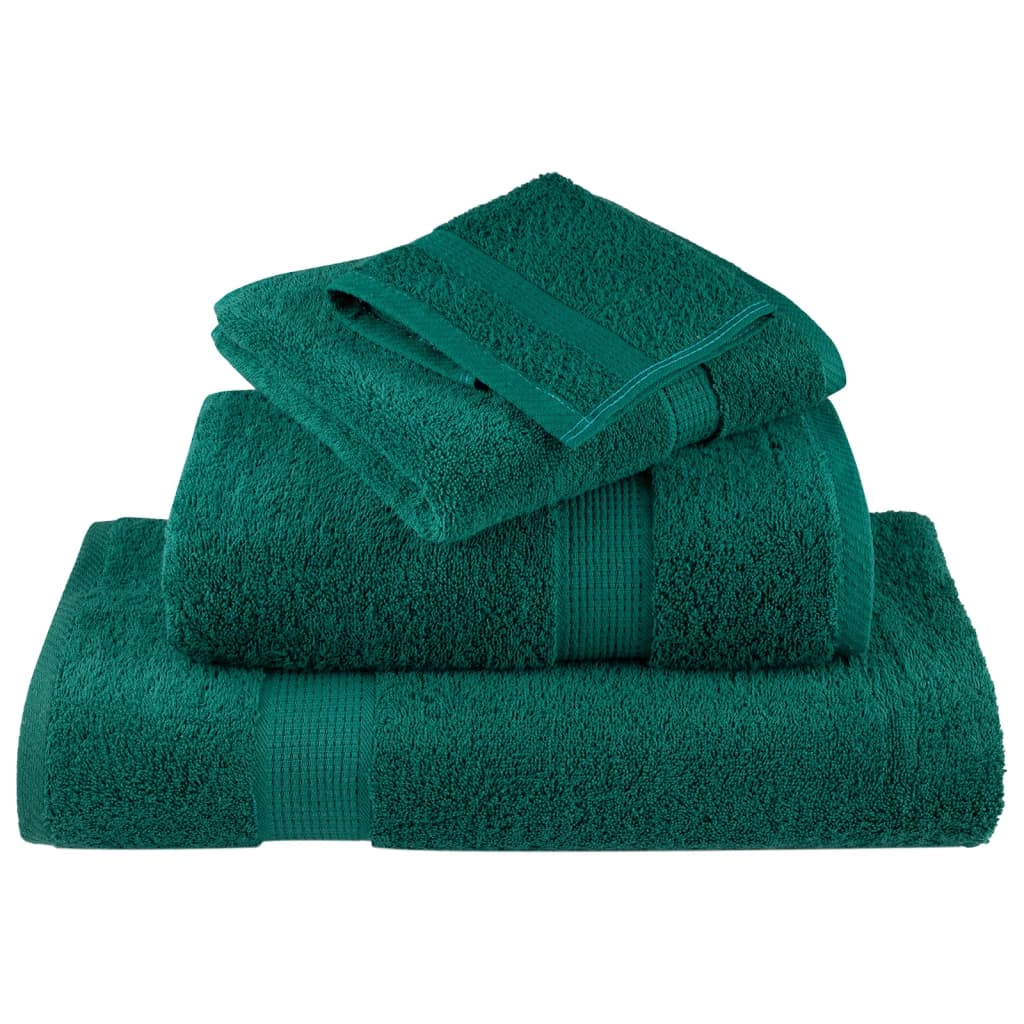 Premium Bath Towels "SOLUND" 10 pcs Green 100x150 cm 600 gsm