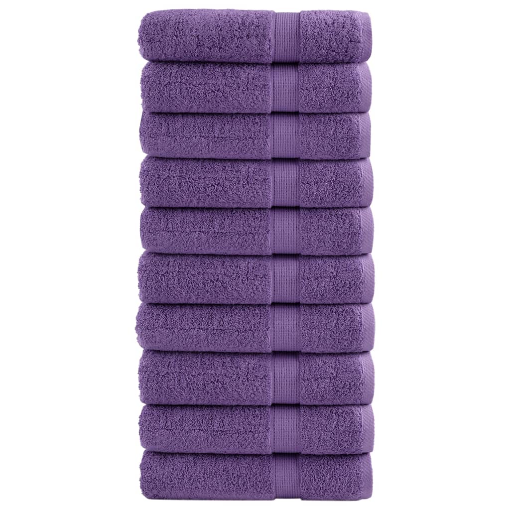 Premium Bath Towels "SOLUND" 10 pcs Purple 100x150 cm 600 gsm