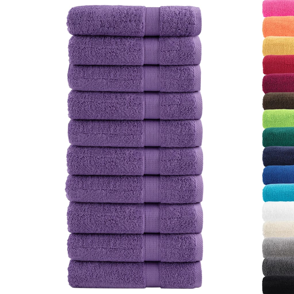 Premium Bath Towels "SOLUND" 10 pcs Purple 100x150 cm 600 gsm