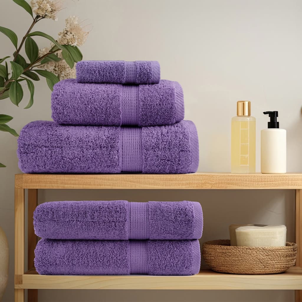 Premium Bath Towels "SOLUND" 10 pcs Purple 100x150 cm 600 gsm