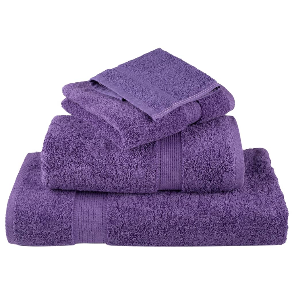 Premium Bath Towels "SOLUND" 10 pcs Purple 100x150 cm 600 gsm
