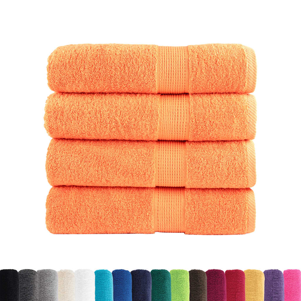 Premium Bath Towels "SOLUND" 4 pcs Orange 100x150 cm 600 gsm