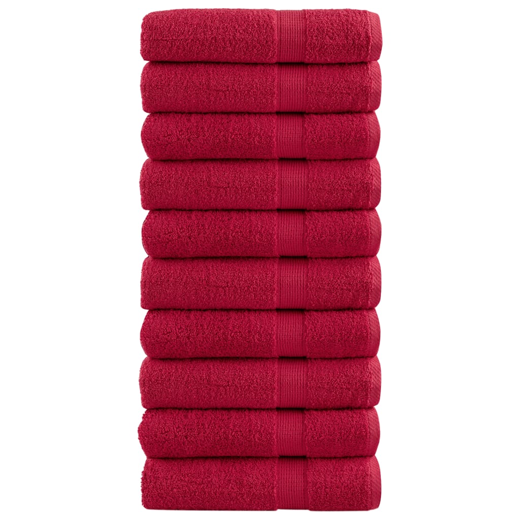 Premium Bath Towels "SOLUND" 10 pcs Red 100x150 cm 600 gsm