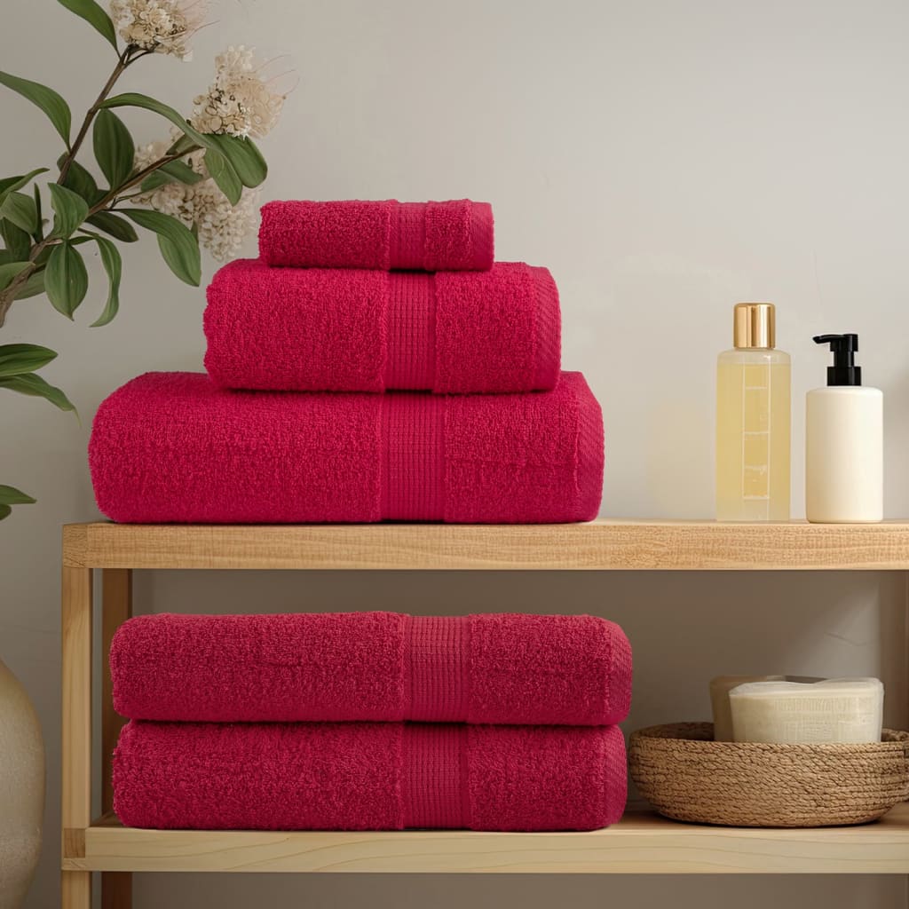 Premium Bath Towels "SOLUND" 10 pcs Red 100x150 cm 600 gsm