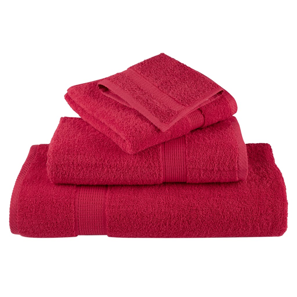 Premium Bath Towels "SOLUND" 10 pcs Red 100x150 cm 600 gsm