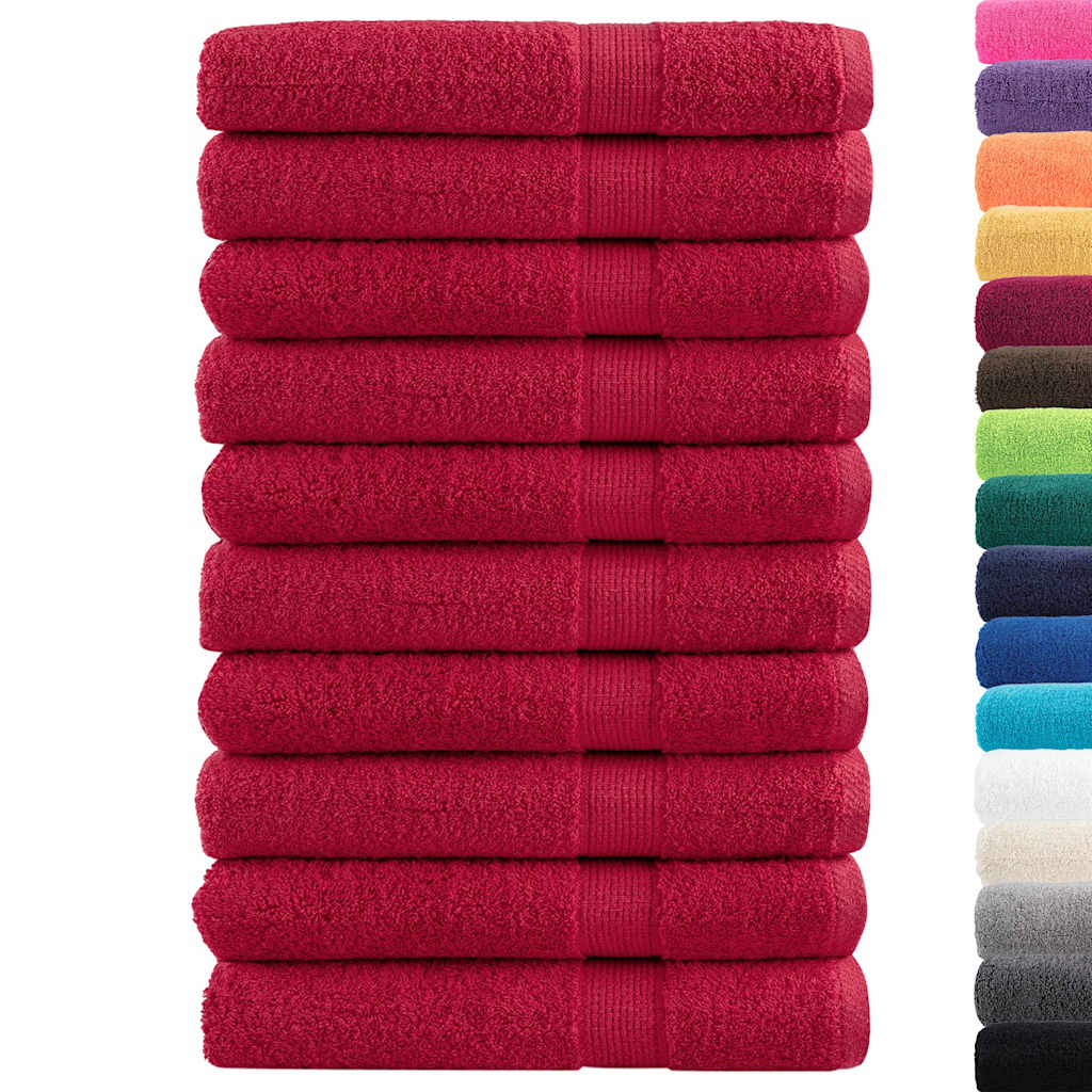 Premium Sauna Towels SOLUND 10 pcs Red 80x200 cm 600 gsm