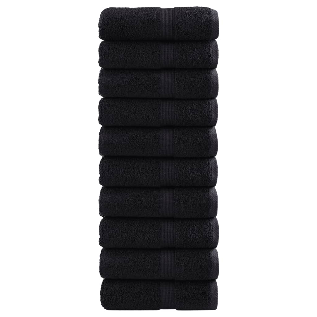 Premium Guest Towels SOLUND 10 pcs Black 30x50 cm 600 gsm