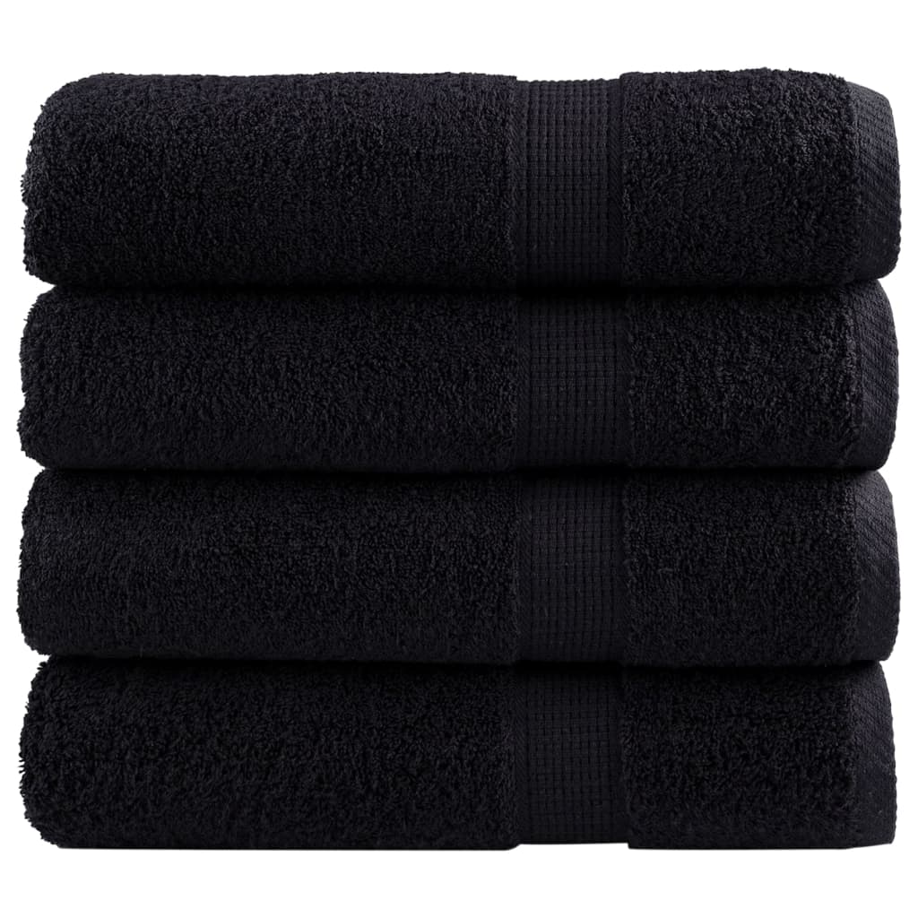 Premium Hand Towels SOLUND 4 pcs Black 50x100 cm 600 gsm