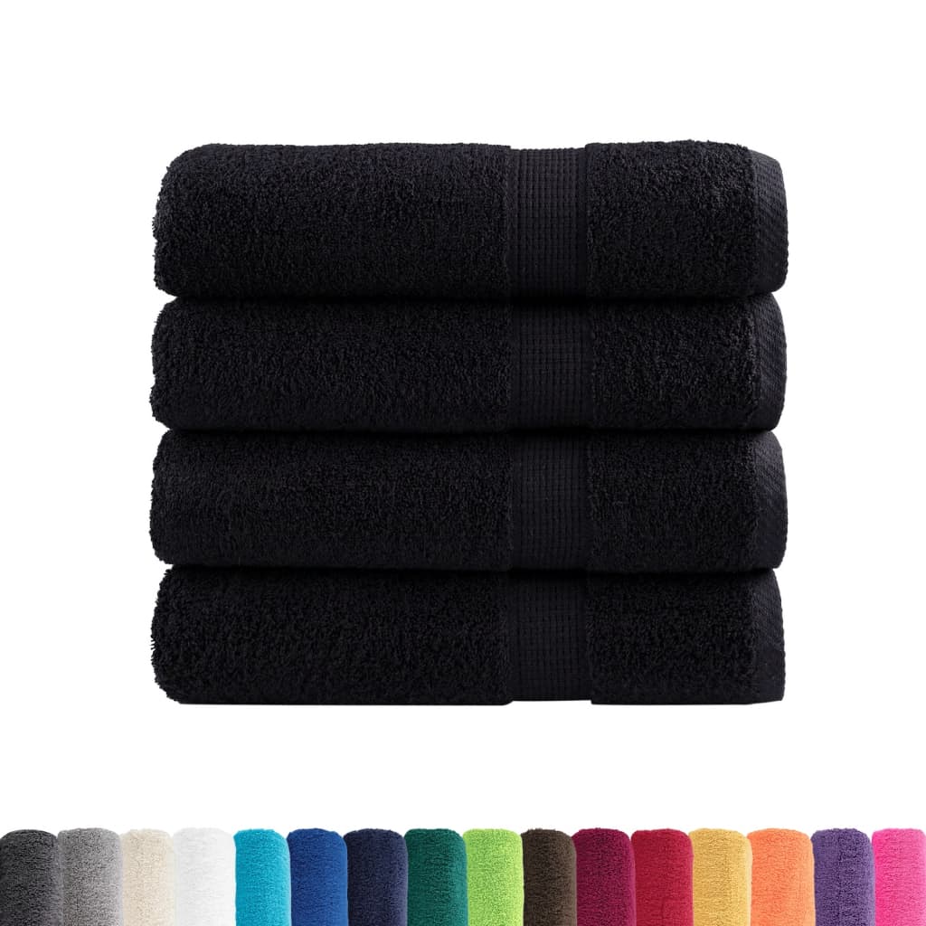 Premium Hand Towels SOLUND 4 pcs Black 50x100 cm 600 gsm