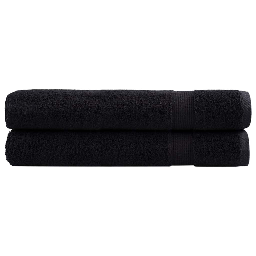 Premium Towels SOLUND 2 pcs Black 100x200 cm 600 gsm