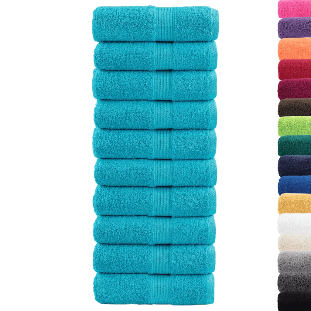Premium Guest Towels SOLUND 10 pcs Turquoise 30x50 cm 600 gsm