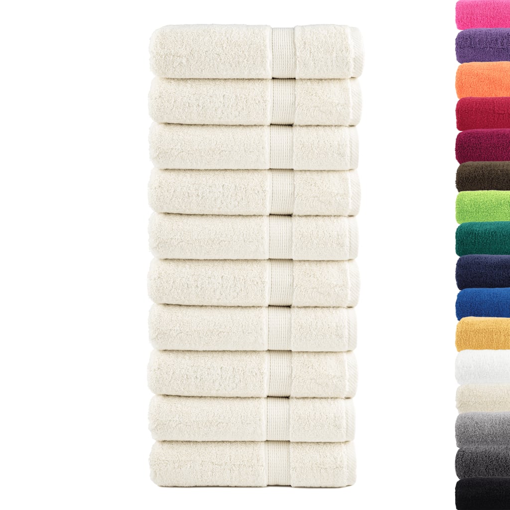 Premium Shower Towels SOLUND 10 pcs Cream 70x140 cm 600 gsm