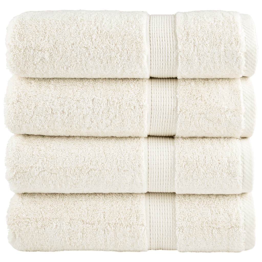 Premium Bath Towels "SOLUND" 4 pcs Cream 100x150 cm 600 gsm
