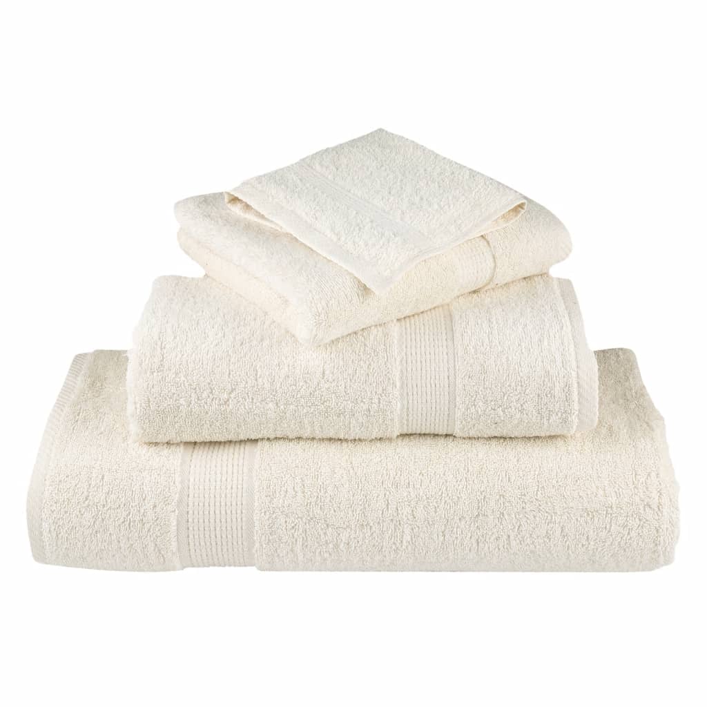 Premium Bath Towels "SOLUND" 4 pcs Cream 100x150 cm 600 gsm