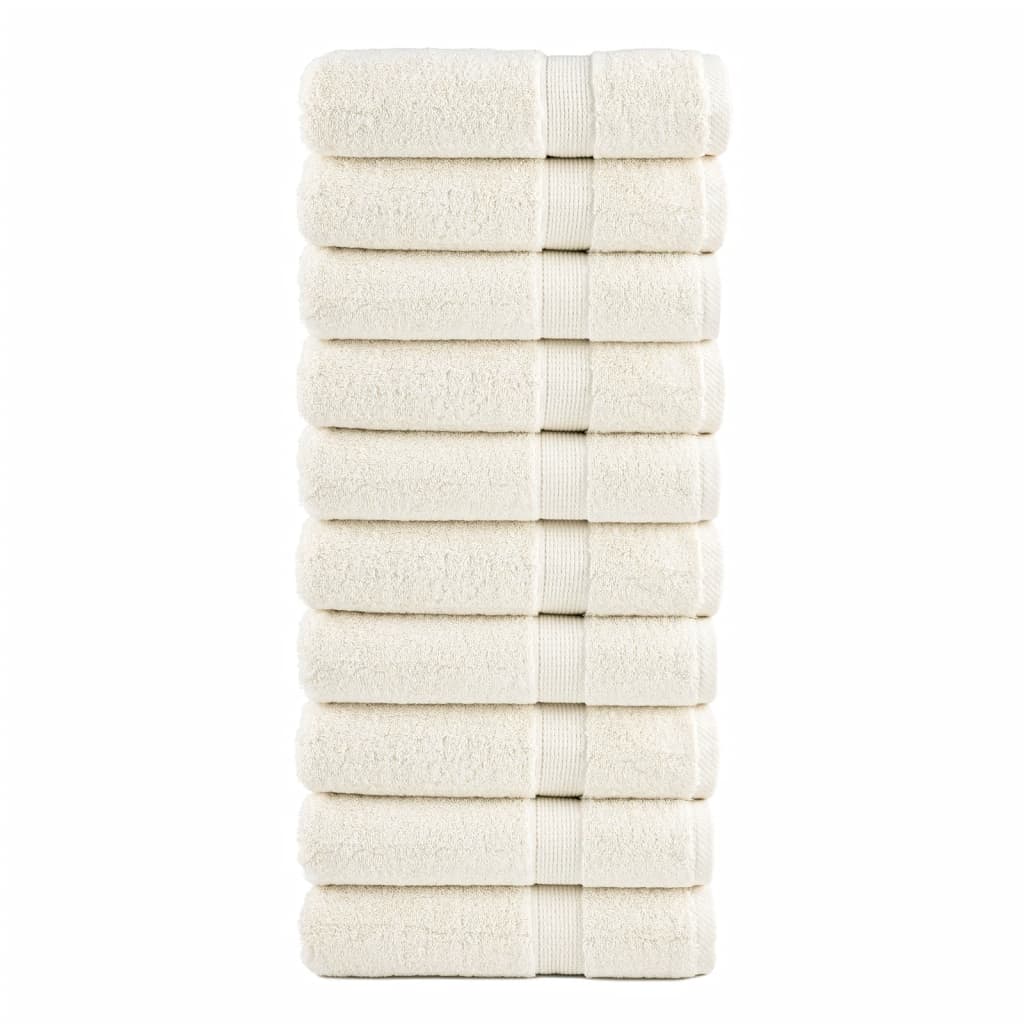 Premium Bath Towels "SOLUND" 10 pcs Cream 100x150 cm 600 gsm