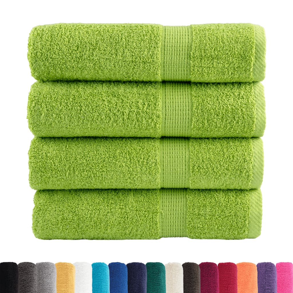 Premium Hand Towels SOLUND 4 pcs Apple Green 50x100 cm 600 gsm