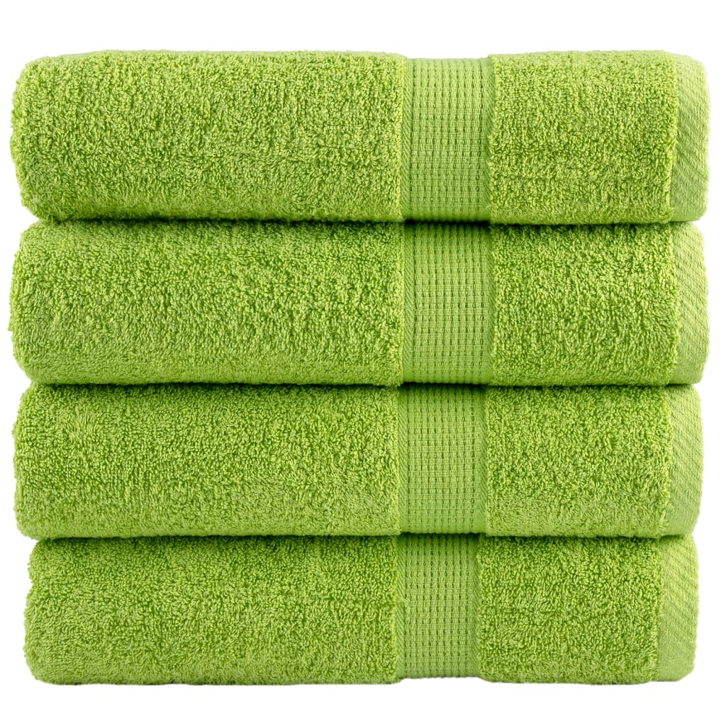 Premium Bath Towels "SOLUND" 4 pcs Apple Green 100x150 cm 600 gsm