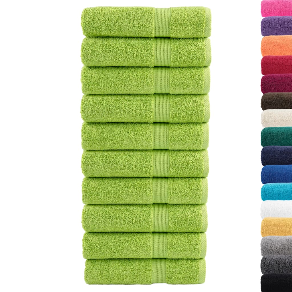 Premium Bath Towels "SOLUND" 10 pcs Apple Green 100x150 cm 600 gsm